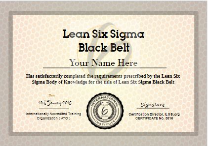ILSSI LSS Black Belt Certificate