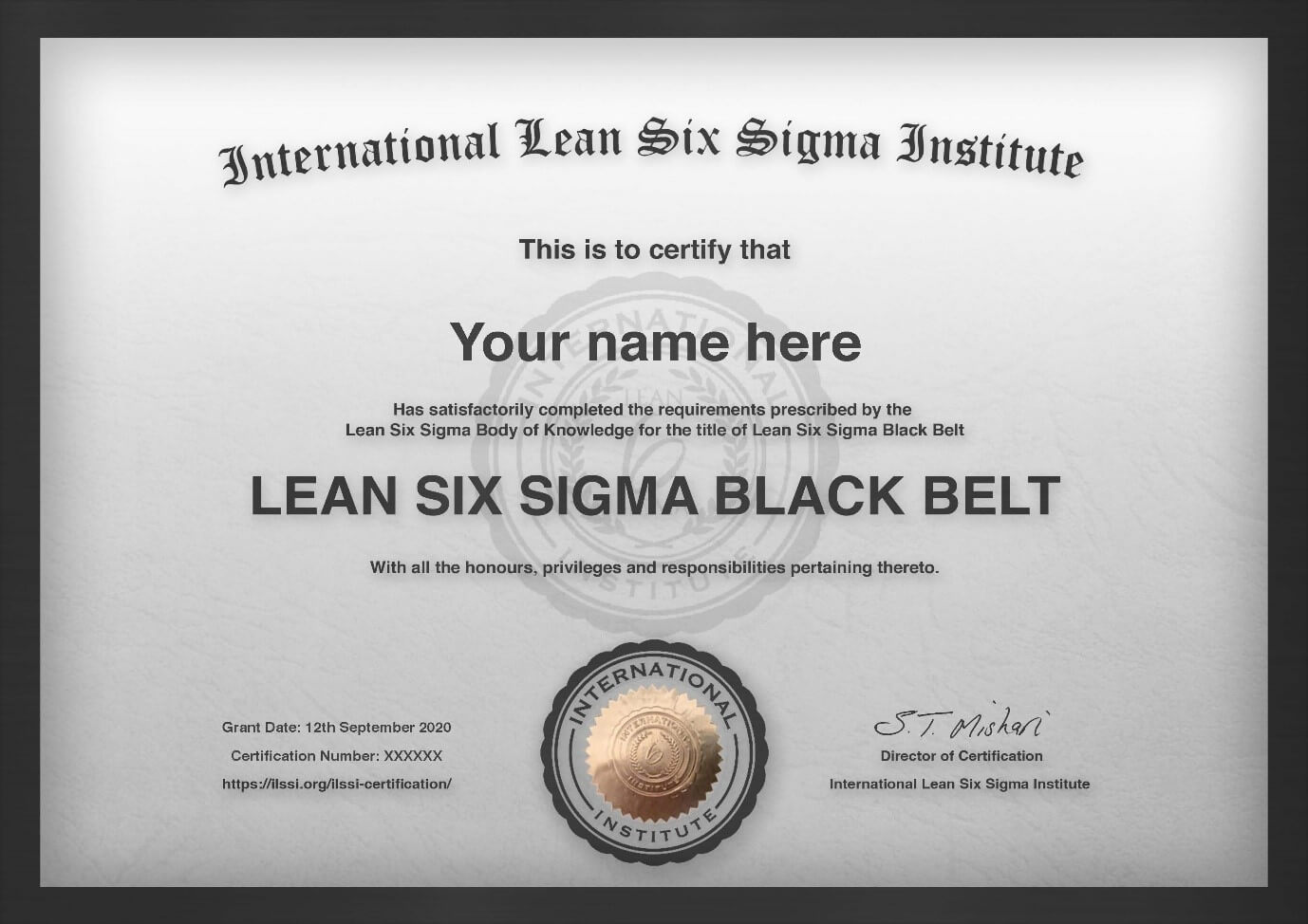 Black Belt Certificate