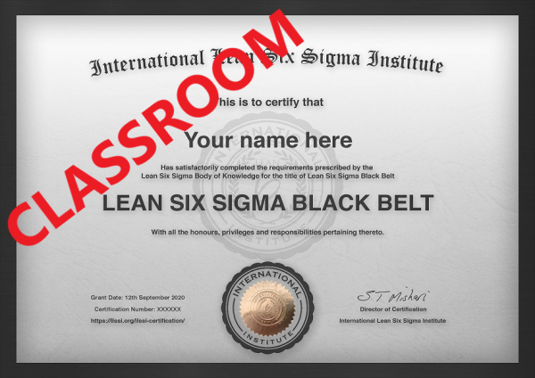 Classroom Lean Six Sigma Training and Certification ILSSI